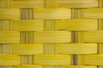 Close up view of handmade wicker basket