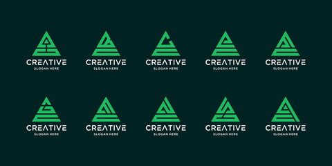 Creative collection of letter c logos and others - obrazy, fototapety, plakaty