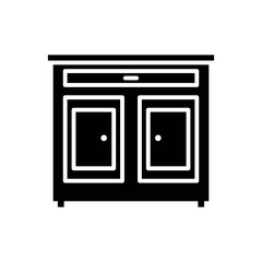 cabinet icon solid style vector
