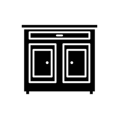 cabinet icon solid style vector