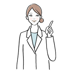 紹介・案内する女性のお医者さんのイラスト