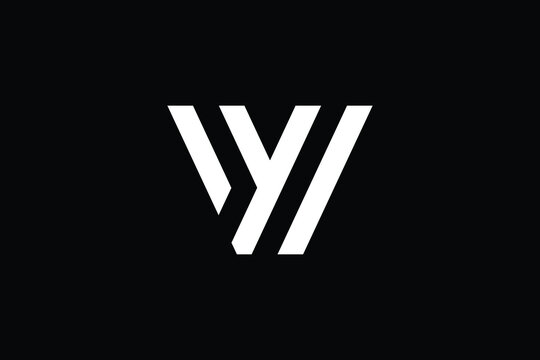 WY logo letter design on luxury background. YW logo monogram initials letter concept. WY icon logo design. YW elegant and Professional letter icon design on black background. W Y YW WY