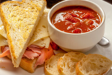 Delicious looking food for dinner and breakfast.