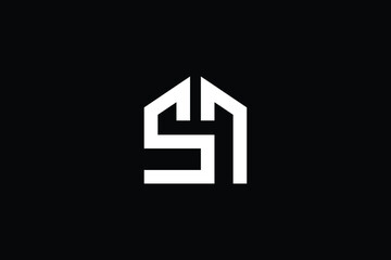 SM logo letter design on luxury background. MS logo monogram initials letter concept. SM icon logo design. MS elegant and Professional letter icon design on black background. M S SM MS