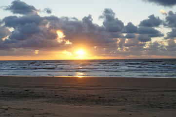Beautiful Sunset at the beach of Zandvoort, Holland, Netherlands