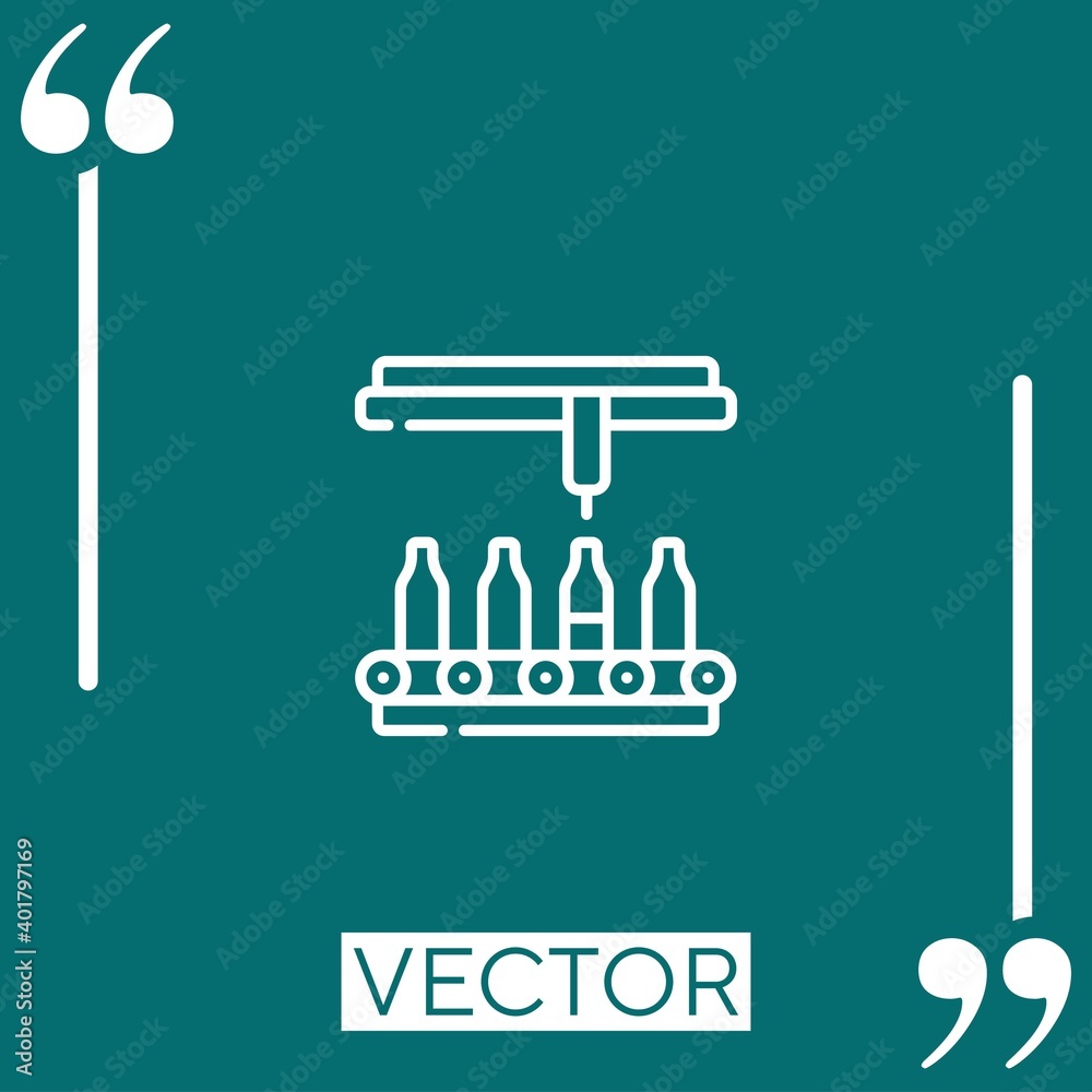 Poster assembly line vector icon Linear icon. Editable stroke line