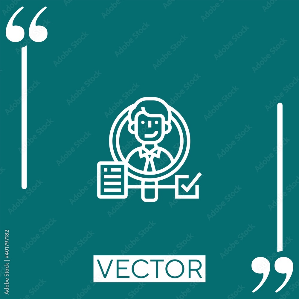Poster background check vector icon linear icon. editable stroked line