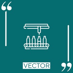 assembly line vector icon Linear icon. Editable stroke line