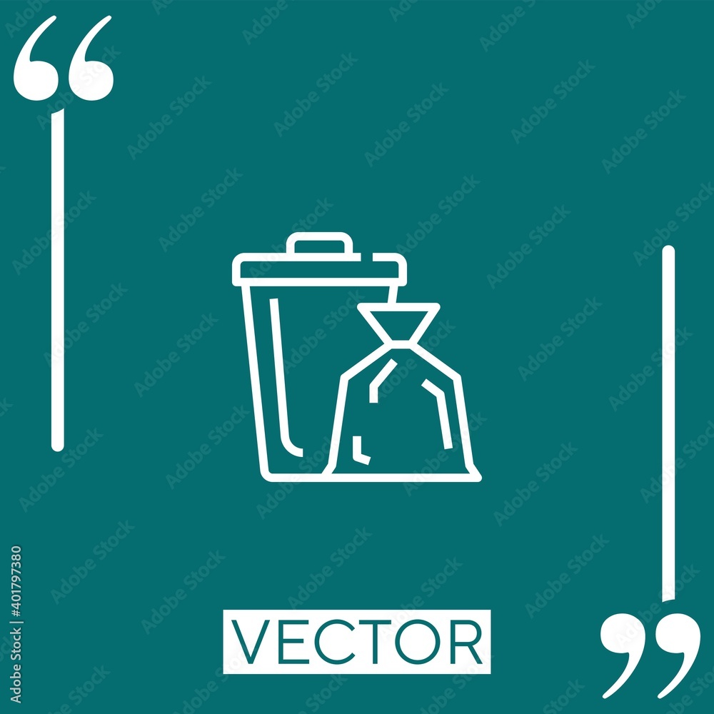 Poster garbage vector icon linear icon. editable stroked line