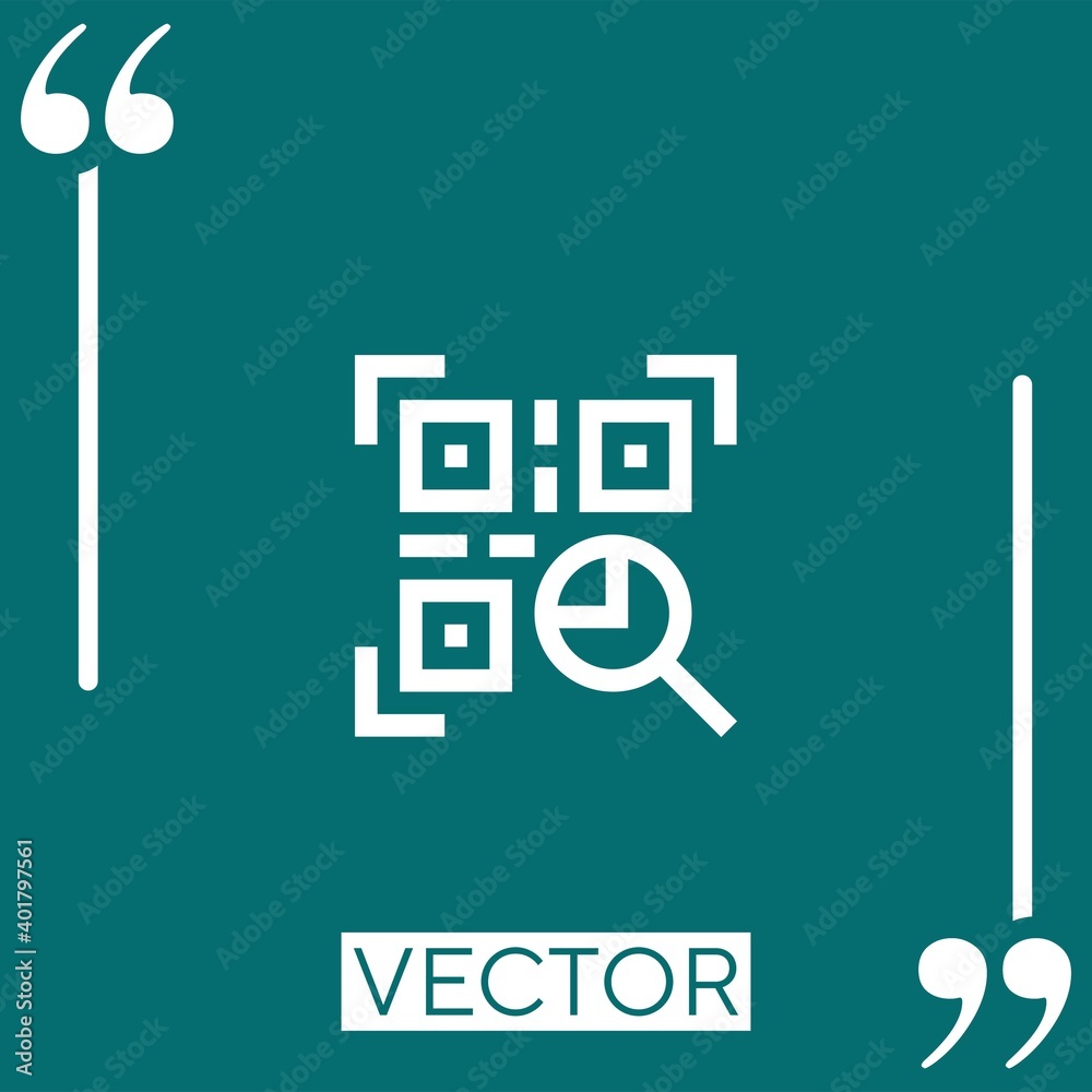 Poster qr code vector icon linear icon. editable stroke line