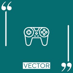 playing videogame vector icon Linear icon. Editable stroked line