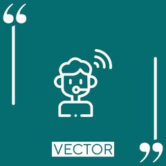 customer service agent vector icon Linear icon. Editable stroke line