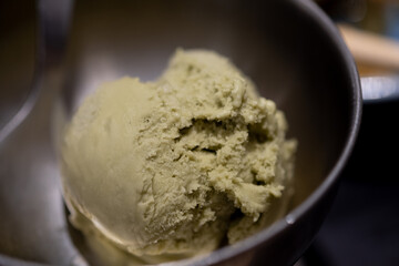 Green tea or matcha ice cream