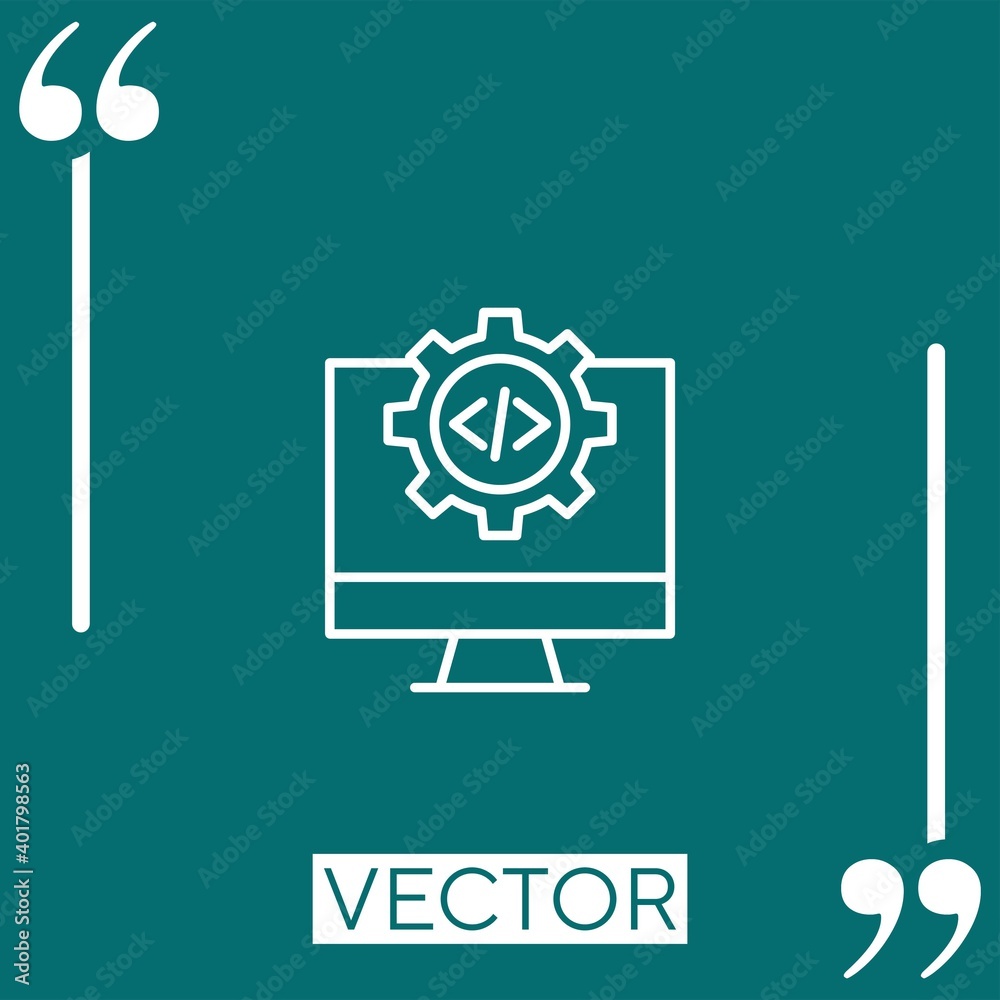 Poster code vector icon linear icon. editable stroke line
