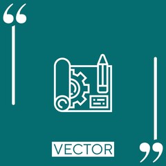 blueprint   vector icon Linear icon. Editable stroke line