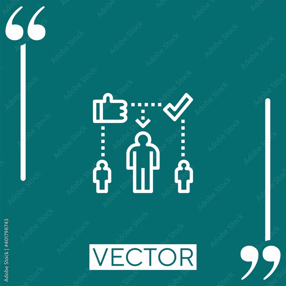 Poster validate vector icon linear icon. editable stroke line
