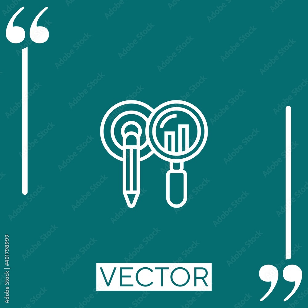 Poster analytics vector icon linear icon. editable stroke line