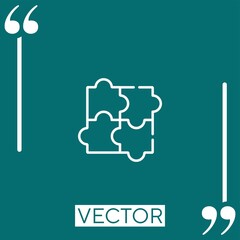 puzzle vector icon Linear icon. Editable stroke line