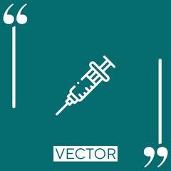 syringe vector icon Linear icon. Editable stroke line