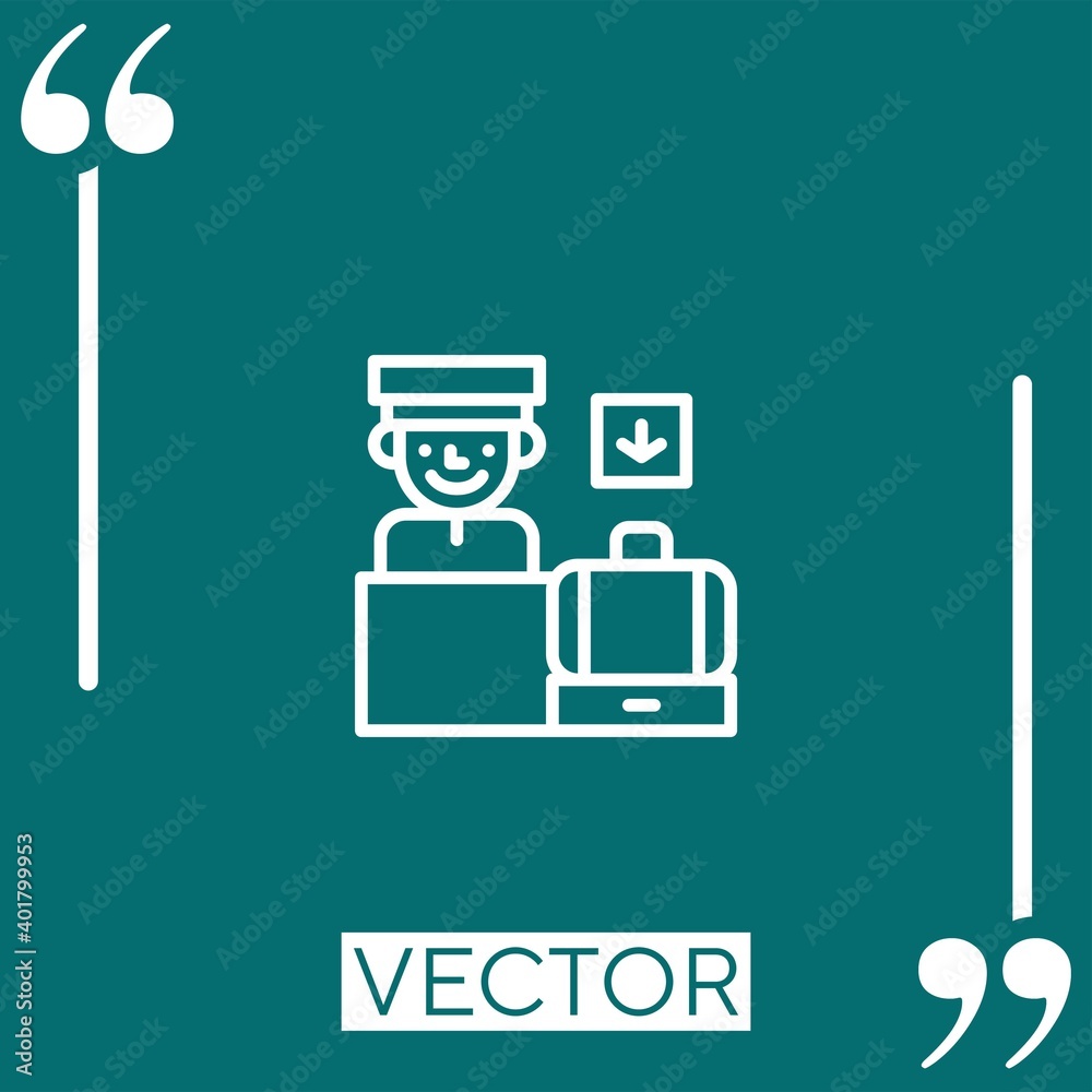 Poster check in vector icon linear icon. editable stroke line