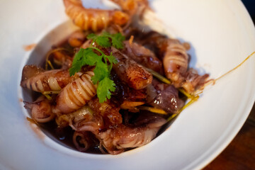 Sweet Boiled Squid Thai called Maug Tom Whan