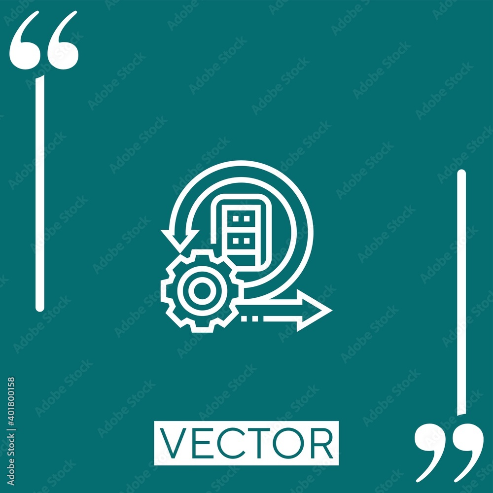 Poster software development vector icon linear icon. editable stroke line