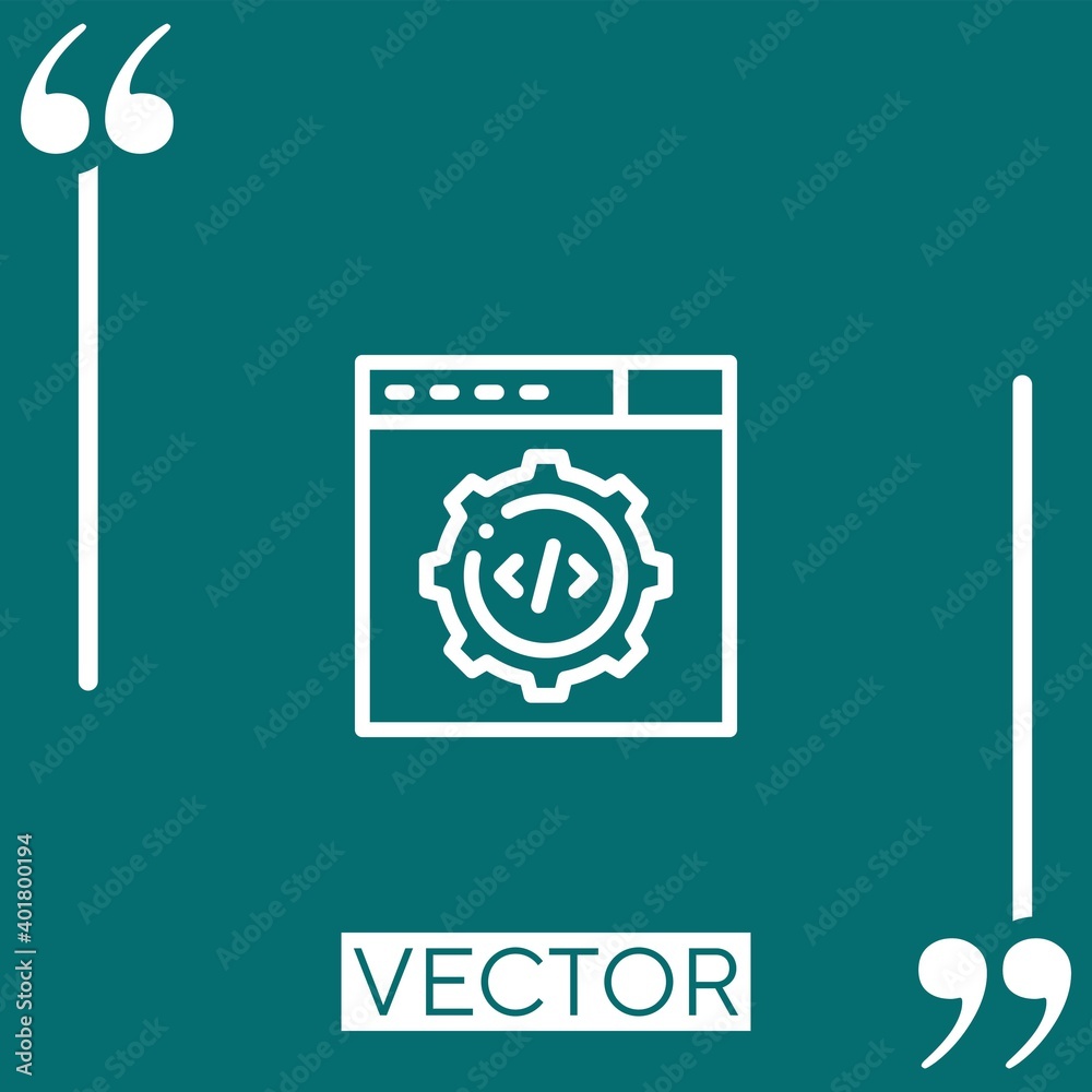 Poster web development vector icon linear icon. editable stroke line
