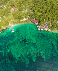 Fototapeta premium Aerial view of Koh Tao, Samui Province, Thailand, South east Asia