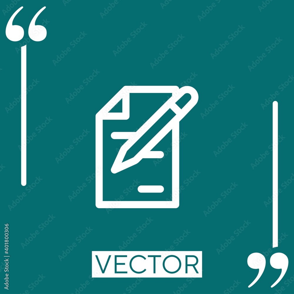 Poster document vector icon linear icon. editable stroke line