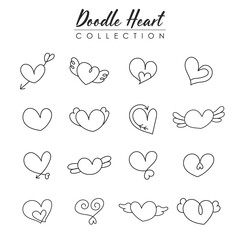 Doodle heart for valentine's day collection.