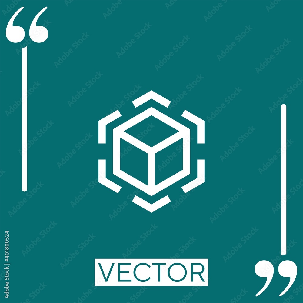 Poster d modeling vector icon linear icon. editable stroke line