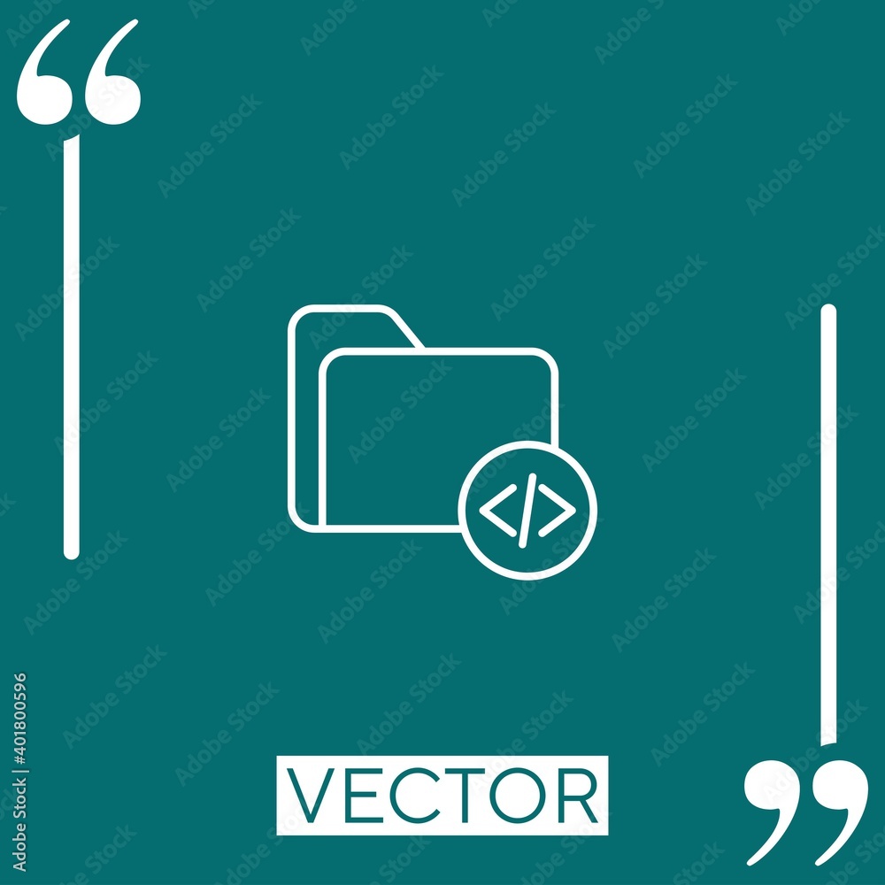 Poster coding vector icon linear icon. editable stroke line
