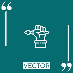hand vector icon Linear icon. Editable stroke line