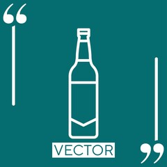 bottle of beer vector icon Linear icon. Editable stroke line