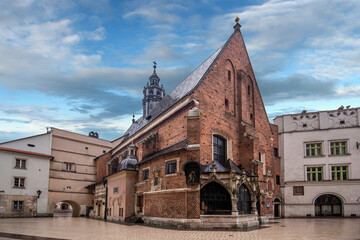 Naklejka premium Church of St. Barbara located next to St. Mary's Basilica on the main square in the old town of Krakow, Poland