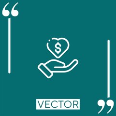 donation vector icon Linear icon. Editable stroke line