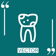 tooth vector icon Linear icon. Editable stroke line