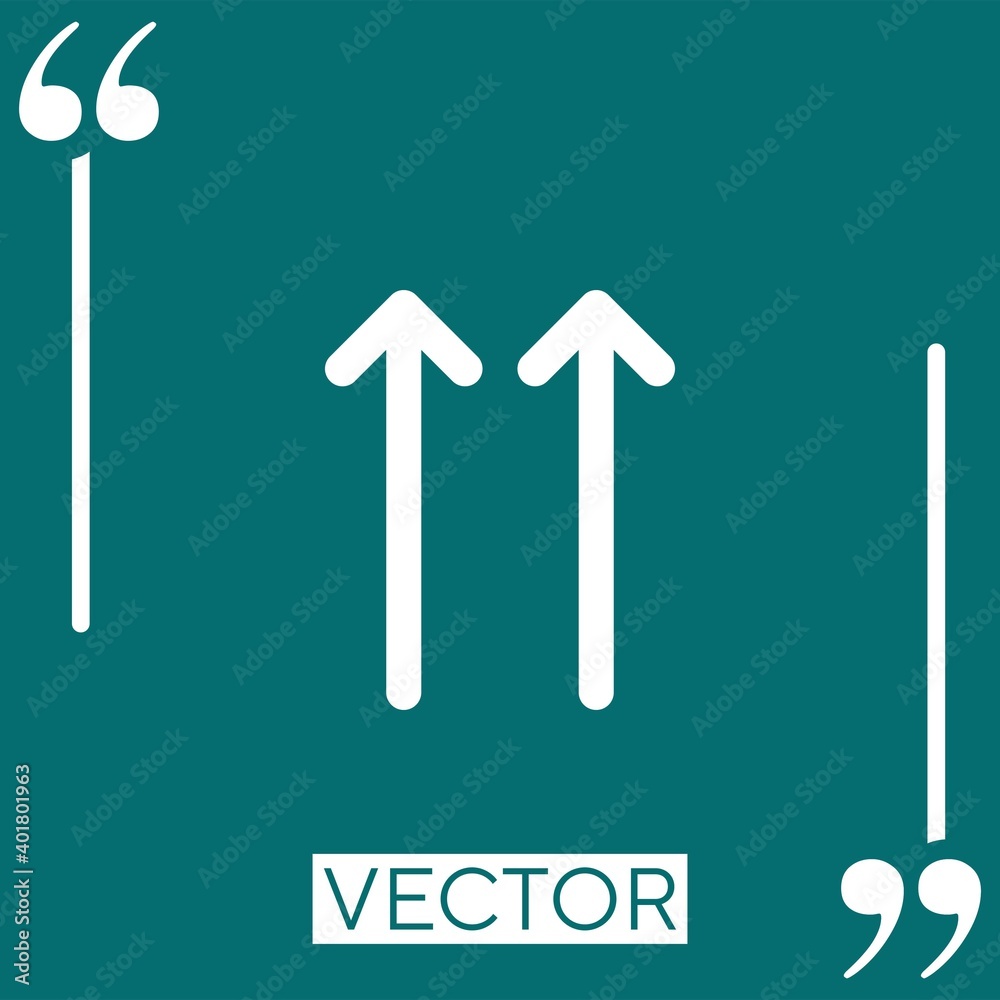 Poster up arrow vector icon linear icon. editable stroke line