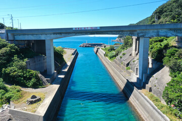 愛媛県宇和島市　船越運河の風景