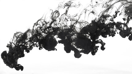 A closeup shot of black ink in the water