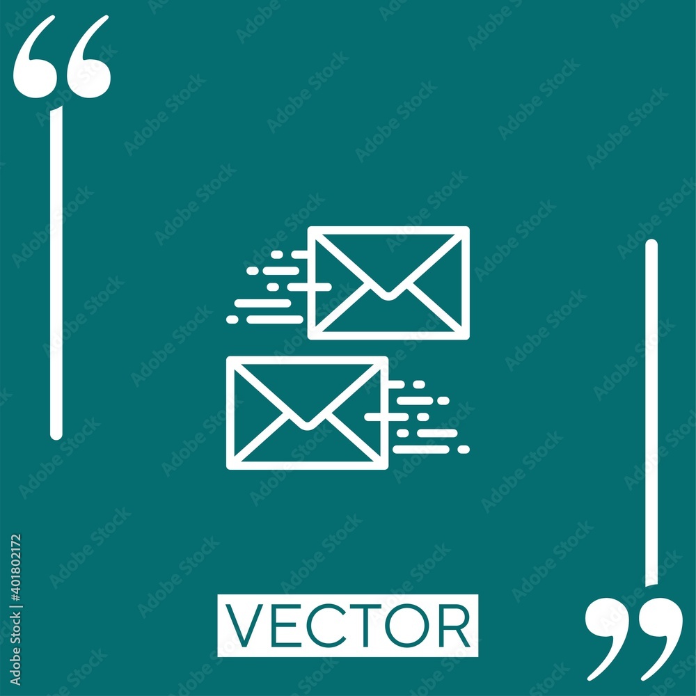 Poster messaging vector icon linear icon. editable stroke line