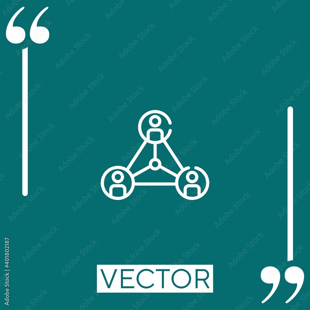 Poster networking vector icon linear icon. editable stroke line