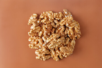 raw dried healthy walnuts nuts on a background