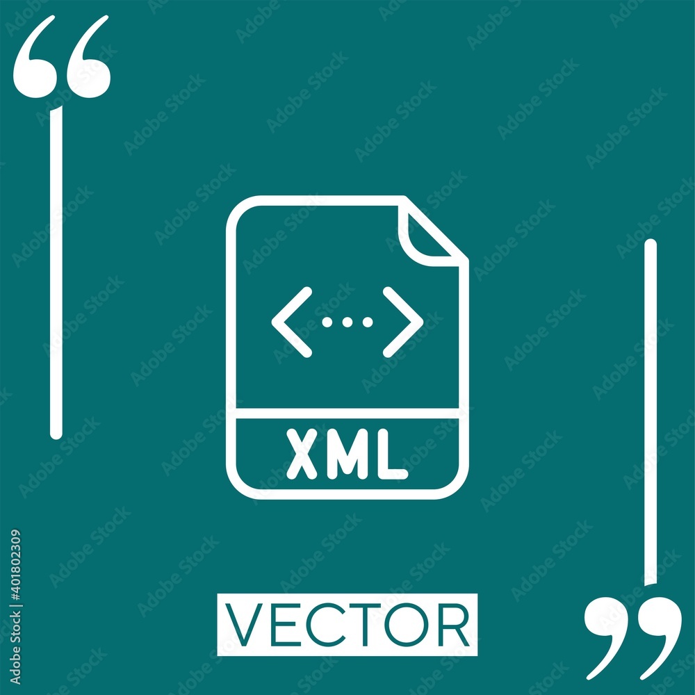 Poster xml vector icon linear icon. editable stroke line