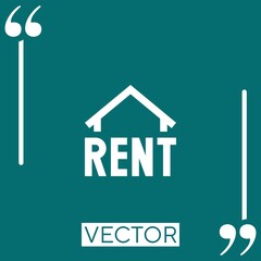 rent vector icon Linear icon. Editable stroke line