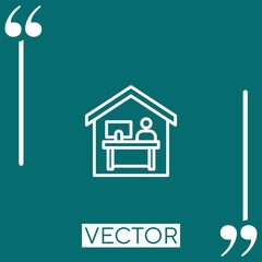 stay at home vector icon Linear icon. Editable stroke line