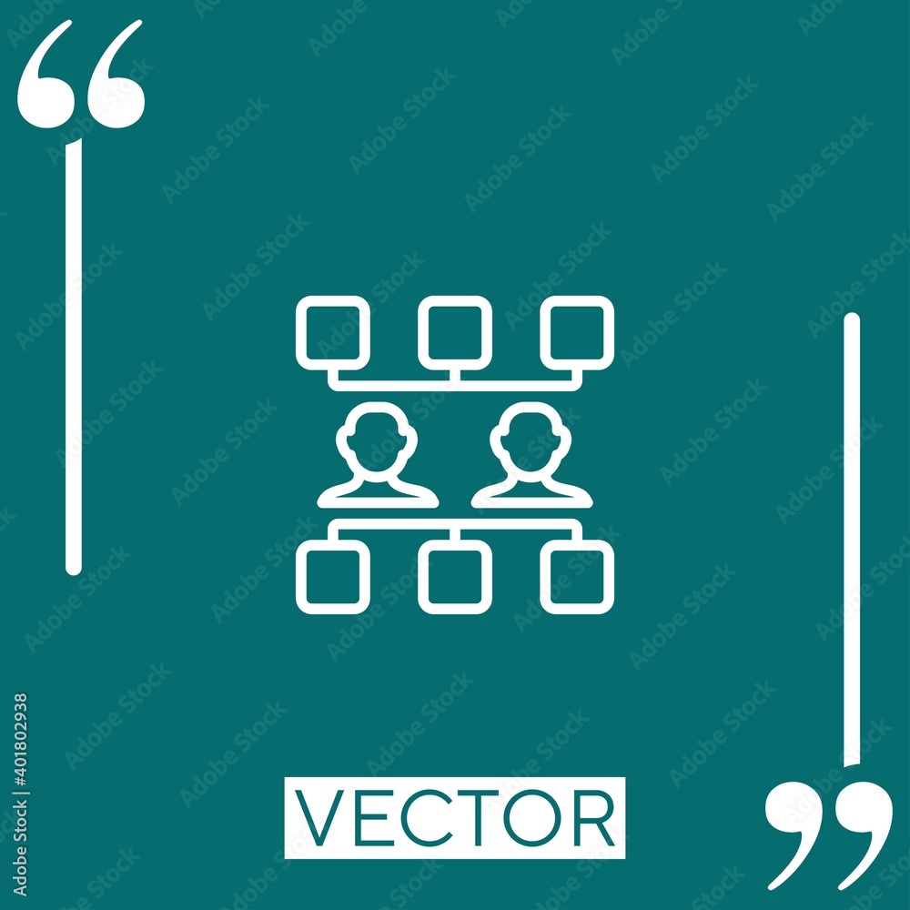 Poster workflow vector icon linear icon. editable stroke line