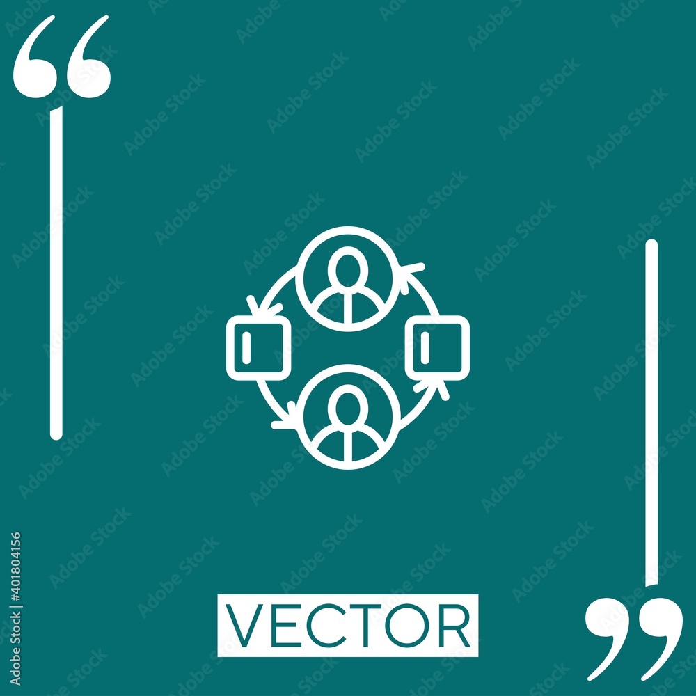 Poster workflow vector icon linear icon. editable stroke line
