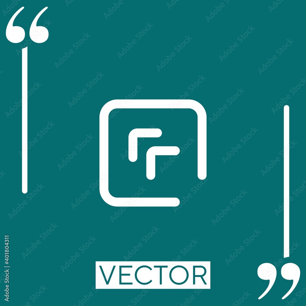 Poster diagonal arrow vector icon linear icon. editable stroke line