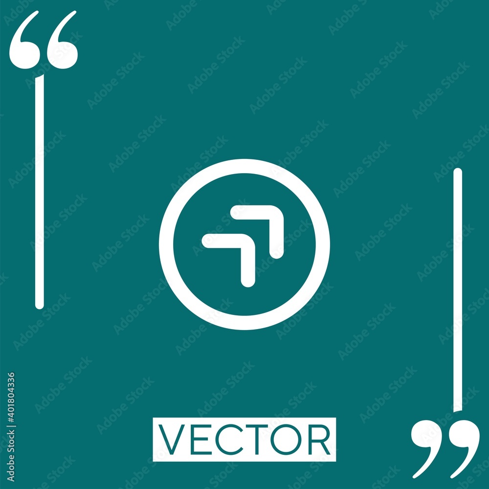 Poster diagonal arrow vector icon linear icon. editable stroke line